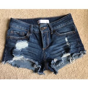 No Boundaries Distressed Denim Shorts